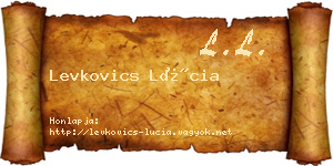Levkovics Lúcia névjegykártya